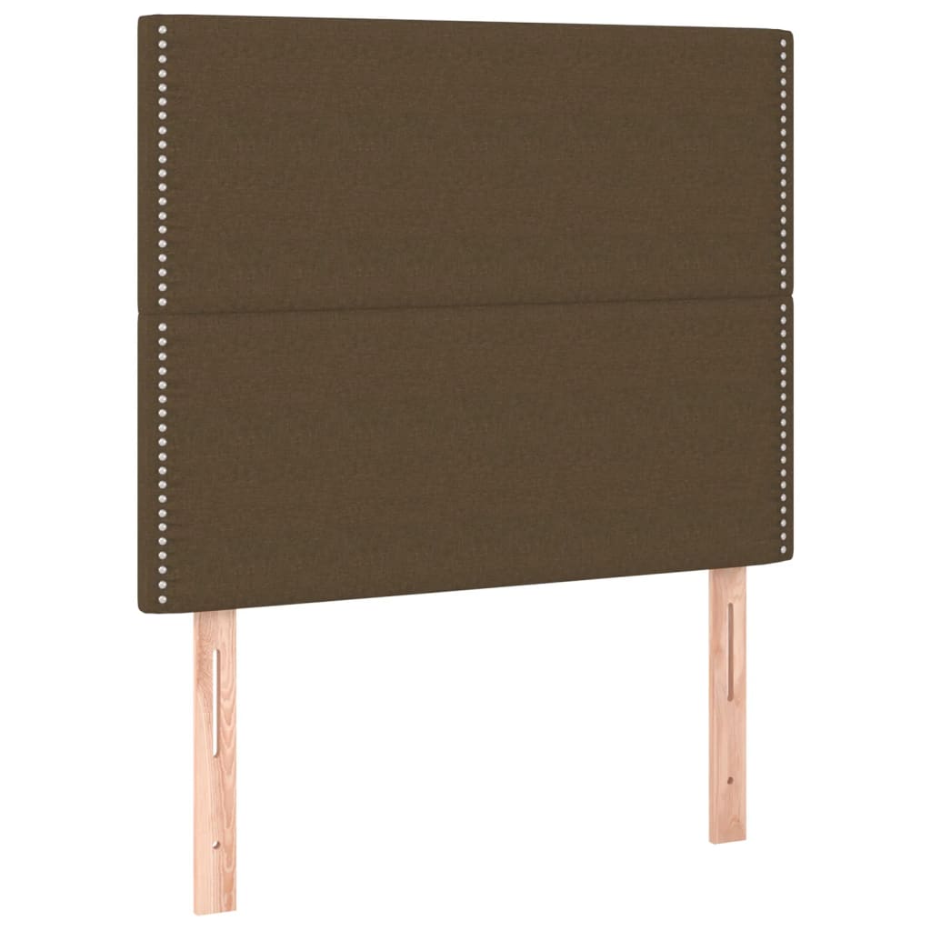 vidaXL Cama box spring con colchón tela marrón oscuro 80x200 cm