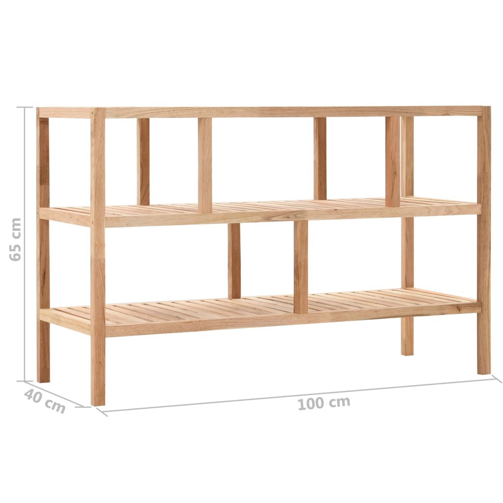 vidaXL Estantería para baño madera maciza de nogal 100x40x65 cm