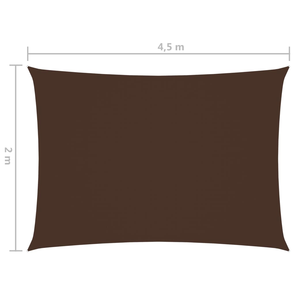 vidaXL Toldo de vela rectangular tela Oxford marrón 2x4,5 m