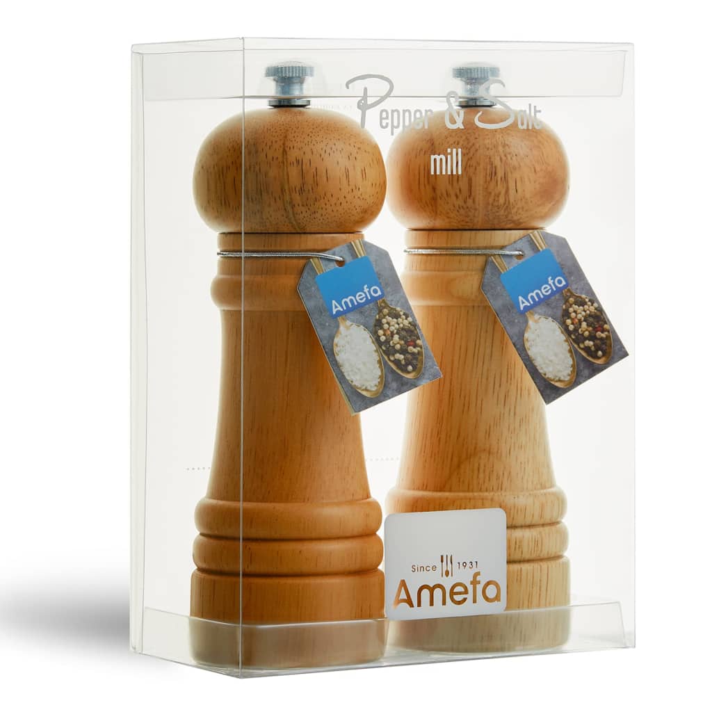 Amefa Molinillo sal y pimienta 2 unidades color acabado natural 15 cm