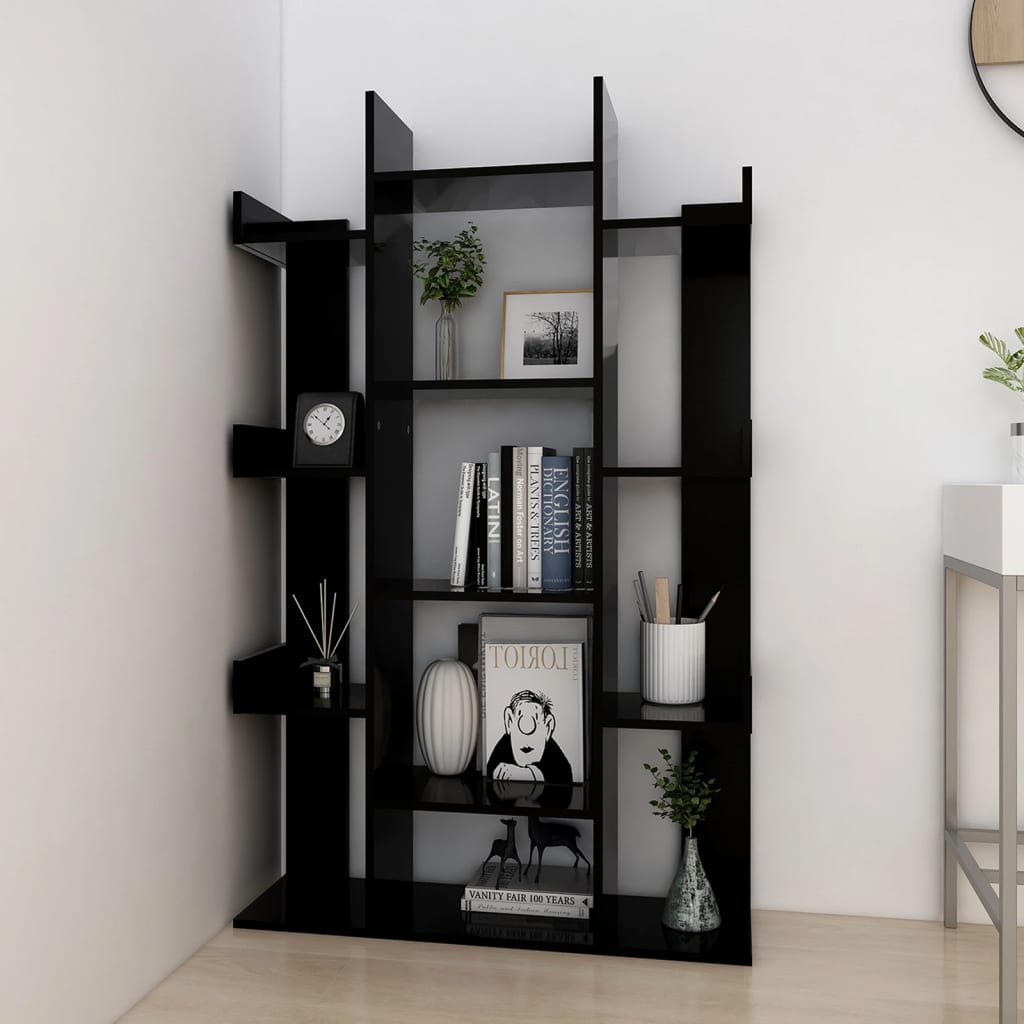 vidaXL Librería de madera contrachapada negro 86x25,5x140 cm