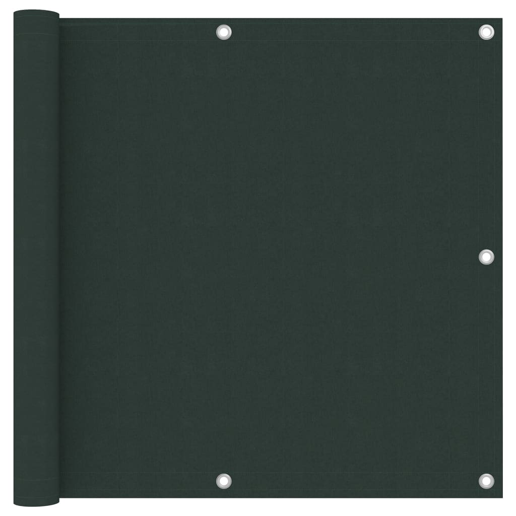 vidaXL Toldo para balcón tela oxford verde oscuro 90x600 cm