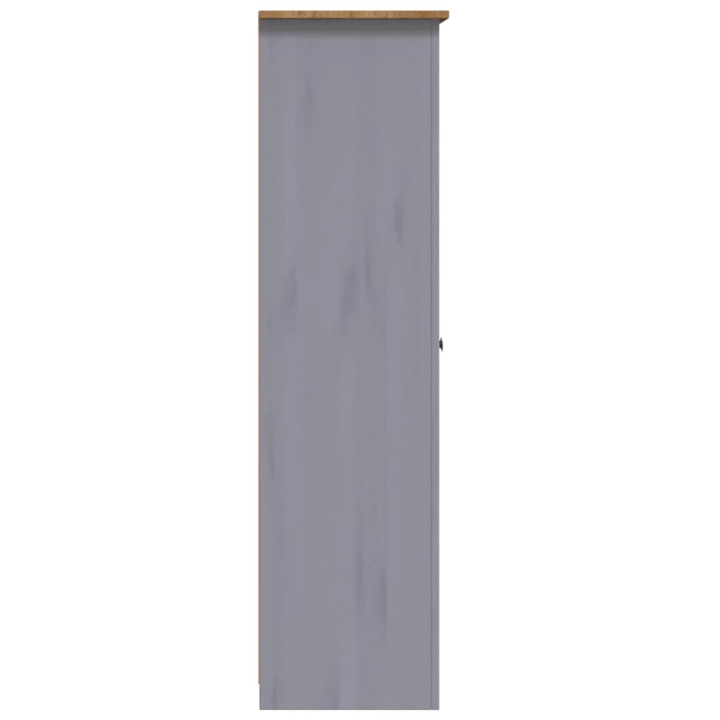 vidaXL Armario 3 puertas madera pino Panamá Range gris 118x50x171,5cm