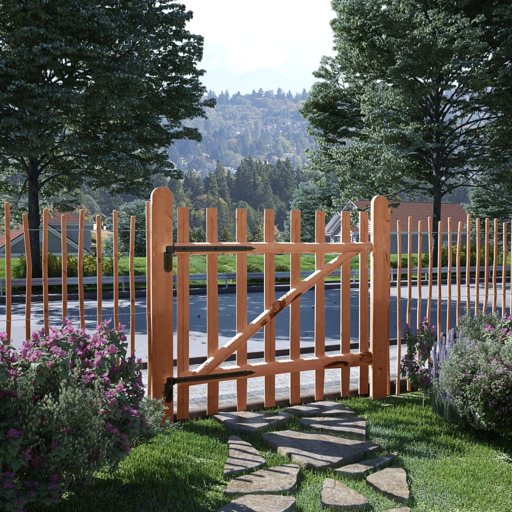 vidaXL Puerta para valla 100x90cm madera de avellano impregnada