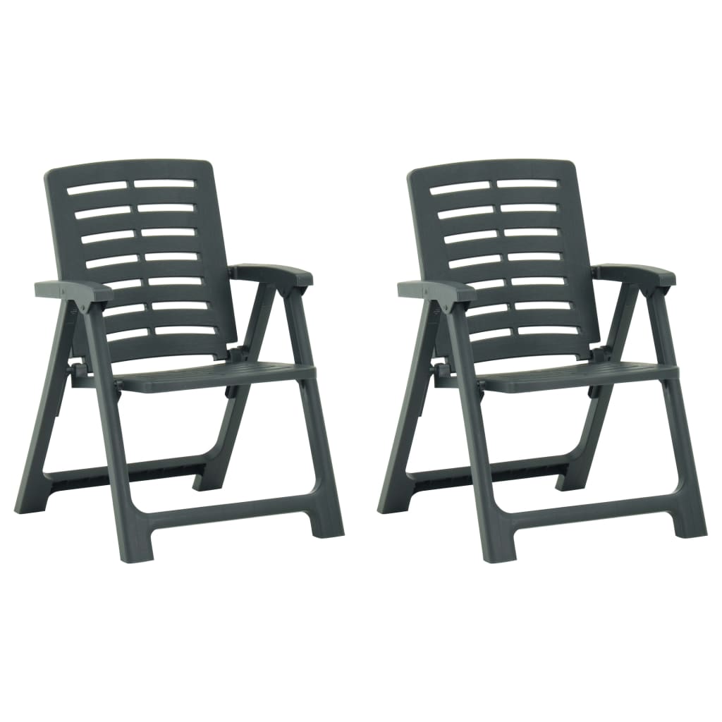 vidaXL Mesa y sillas de bistró plegables 3 piezas plástico verde
