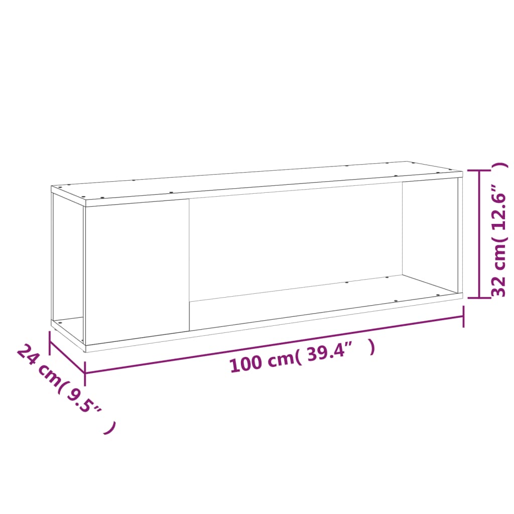 vidaXL Mueble para TV madera contrachapada blanco 100x24x32 cm