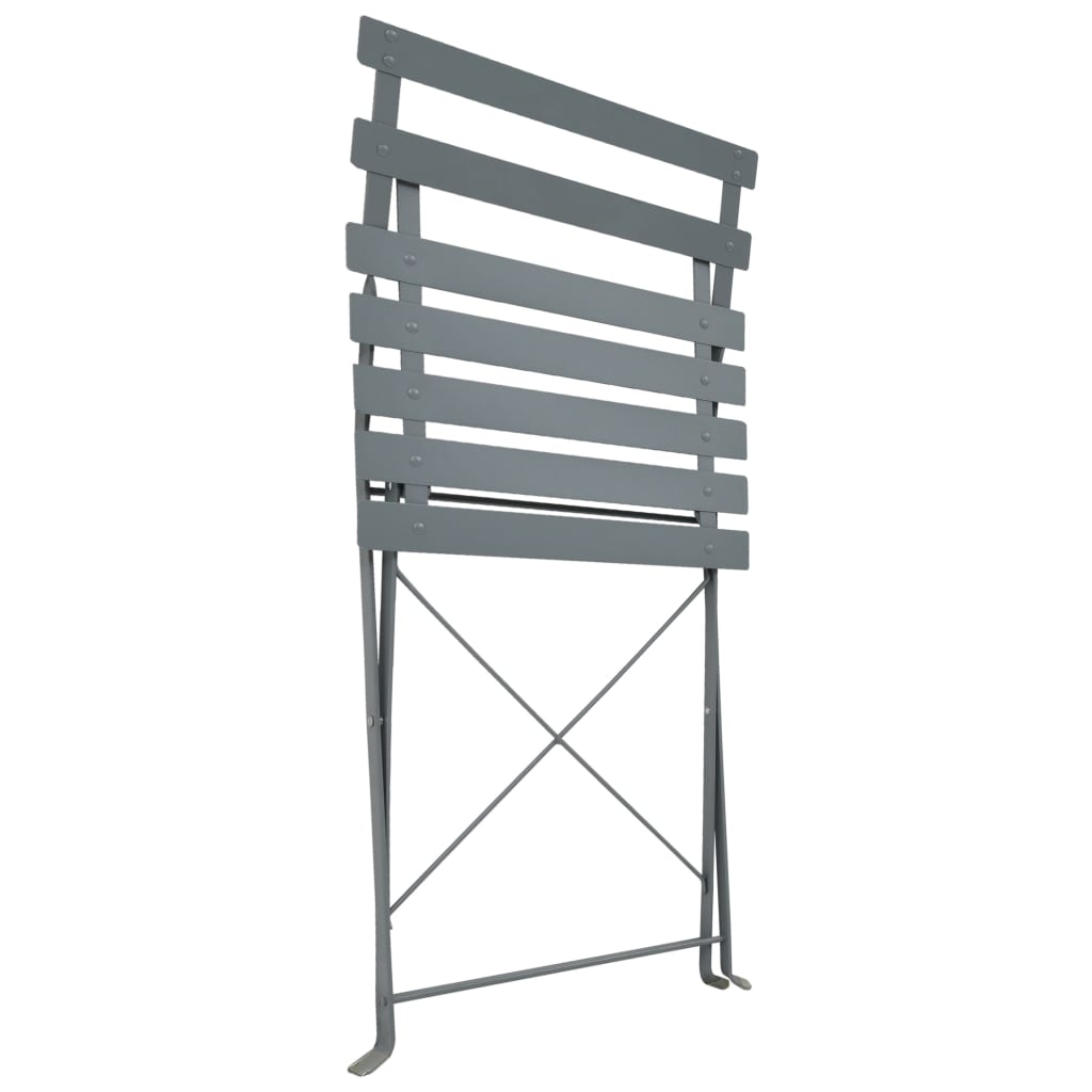 vidaXL Mesa y sillas bistró de jardín 3 piezas acero gris