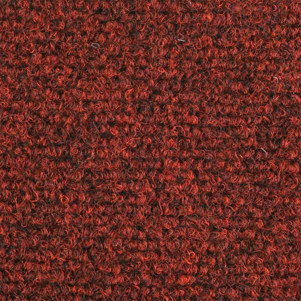 vidaXL Alfombrilla de escaleras 15 uds tela punzonada 65x21x4 cm rojo