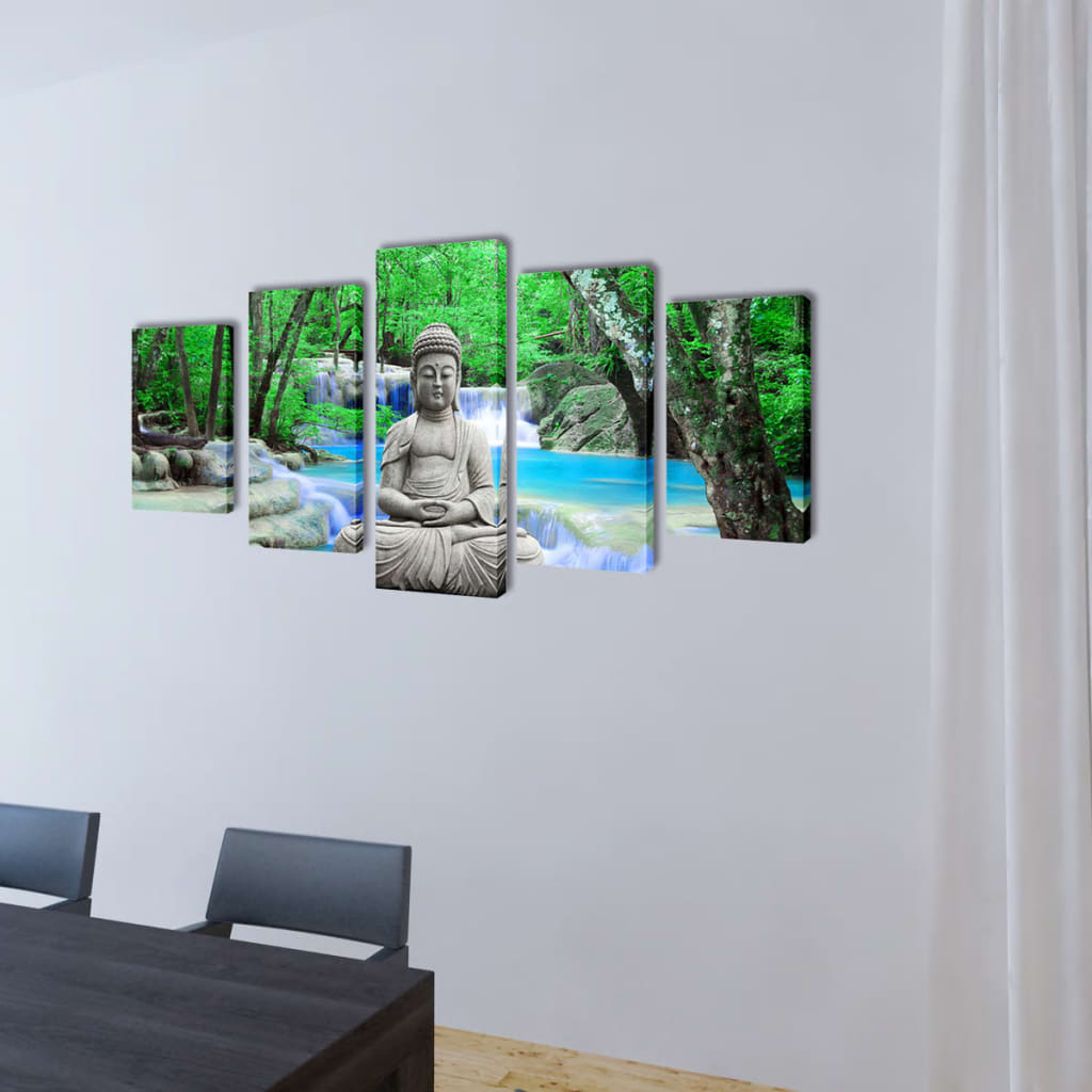 Set decorativo de lienzos para la pared modelo Buda, 200 x 100 cm