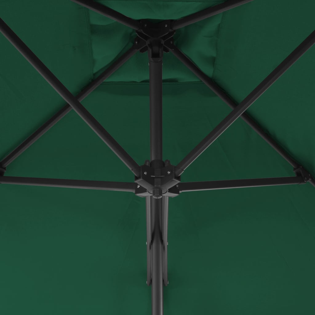 vidaXL Sombrilla de jardín con palo de acero 250x250 cm verde