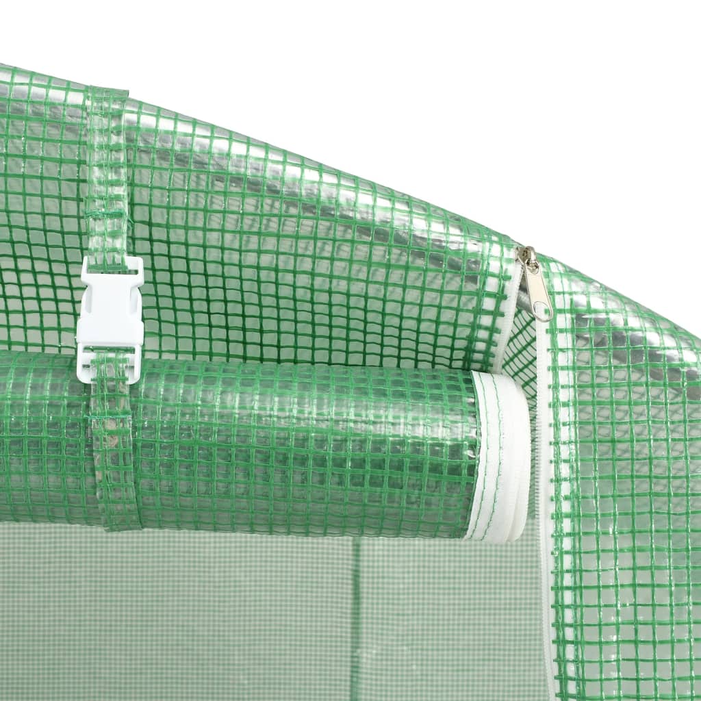 vidaXL Invernadero con estructura de acero verde 40 m² 10x4x2 m