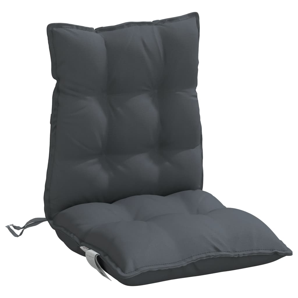 vidaXL Cojines de silla respaldo bajo 2 uds tela Oxford gris antracita