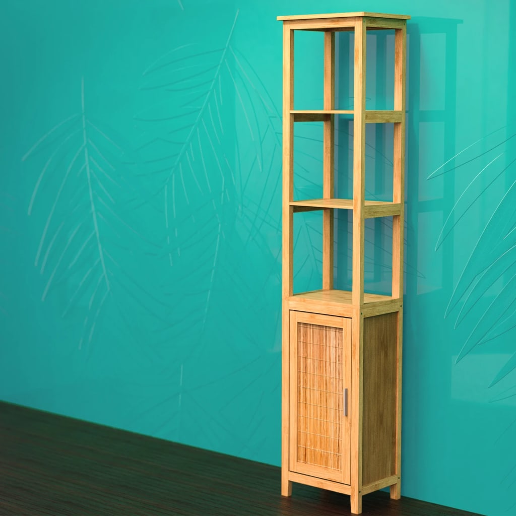 EISL Armario alto con 3 compartimentos bambú 40x30x190 cm