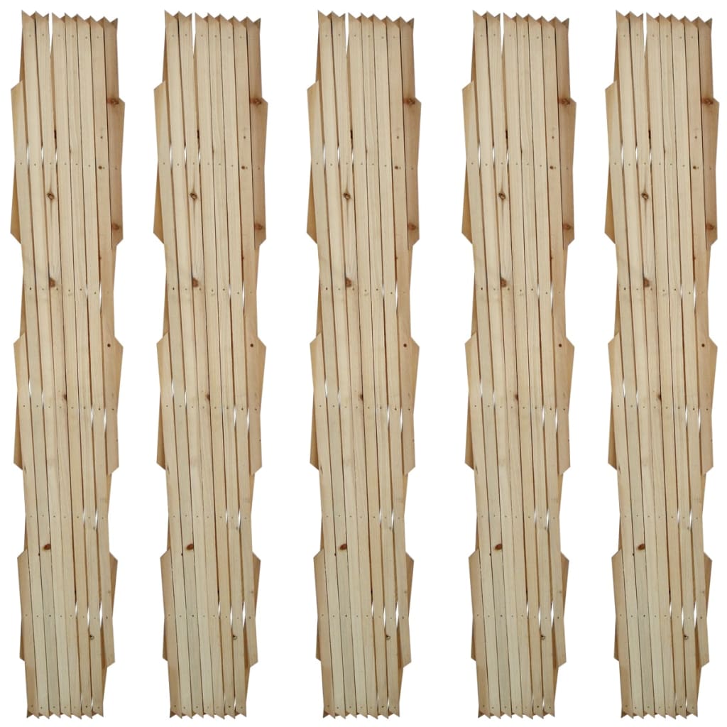 vidaXL Valla enrejada 5 piezas madera maciza 180x90 cm