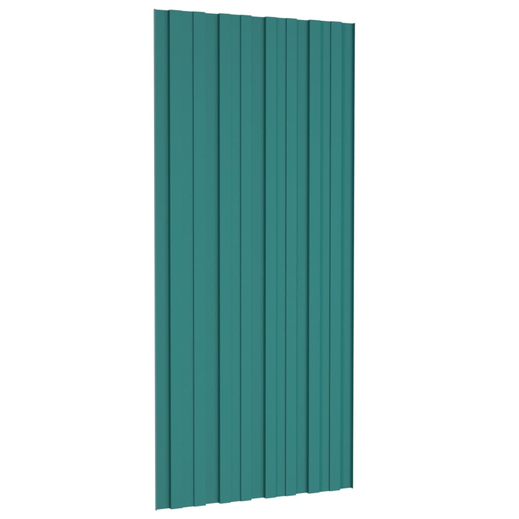 vidaXL Panel para tejado acero galvanizado verde 36 unidades 100x45 cm
