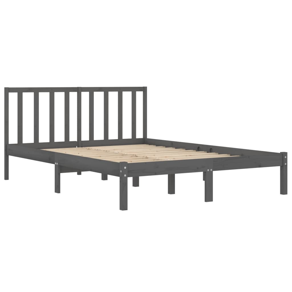 vidaXL Estructura de cama madera maciza gris Super King 180x200 cm