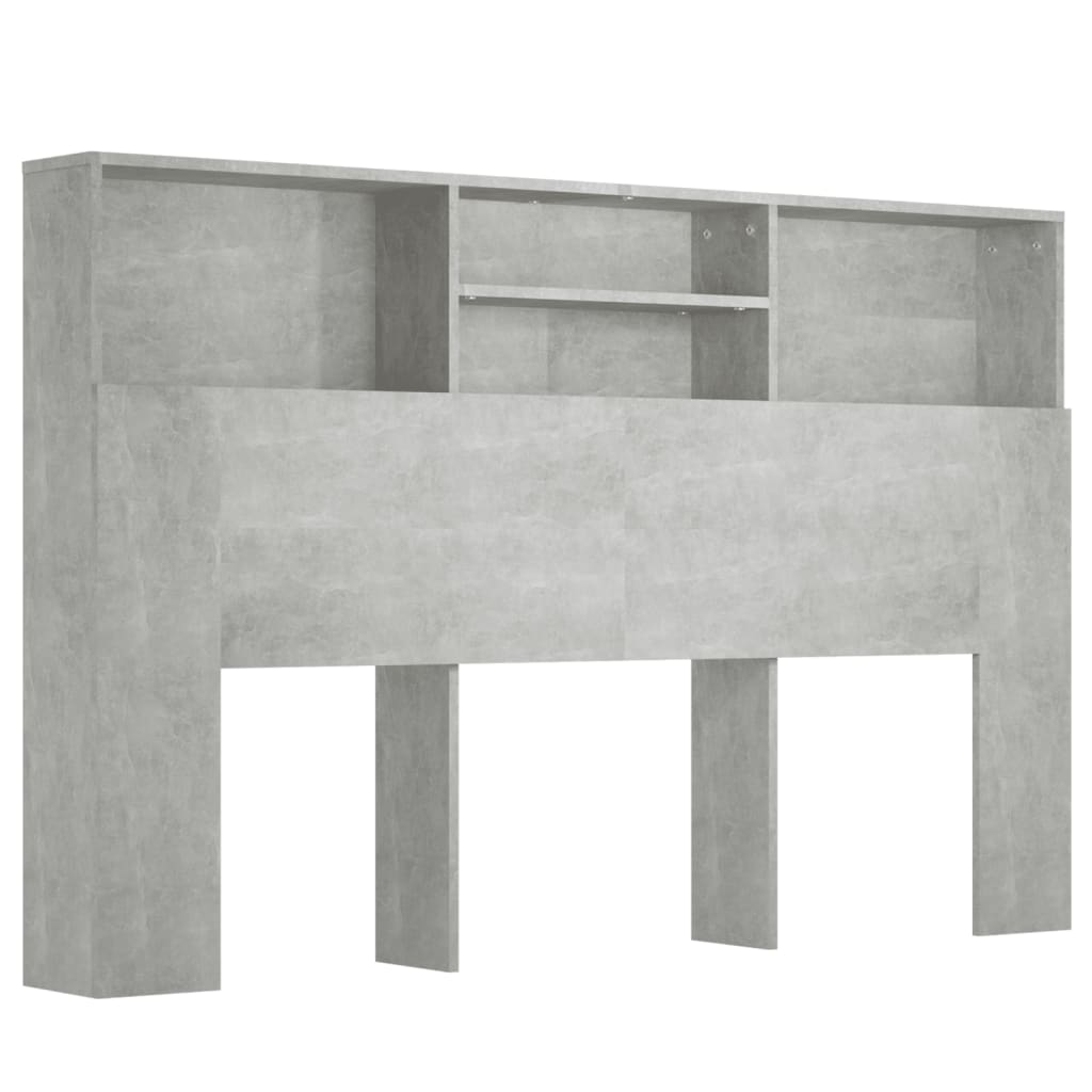 vidaXL Mueble cabecero gris hormigón 160x19x103,5 cm