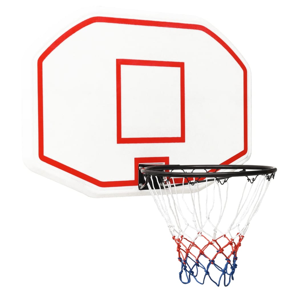 vidaXL Tablero de baloncesto polietileno blanco 109x71x3 cm