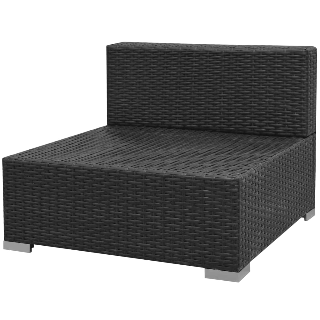 vidaXL Conjunto de sofás de jardín con dosel poliratán marrón 7 piezas