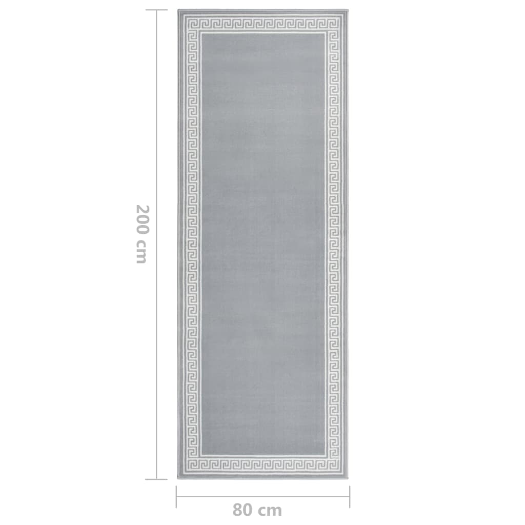 vidaXL Alfombra de pasillo BCF gris con estampado 80x200 cm