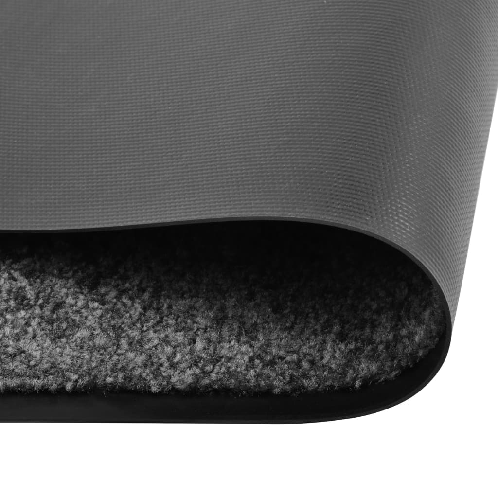 vidaXL Felpudo lavable gris antracita 90x120 cm