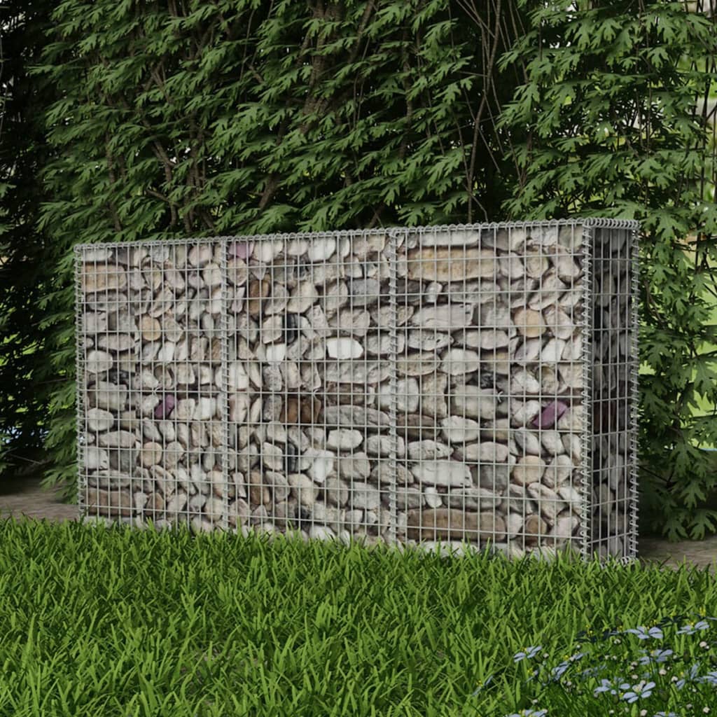 vidaXL Cesta de muro de gaviones acero galvanizado 200x30x100 cm