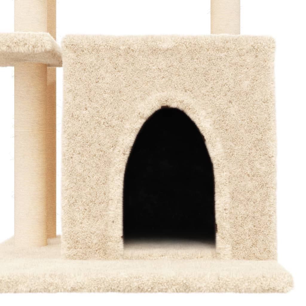 vidaXL Rascador para gatos con postes de sisal color crema 83,5 cm