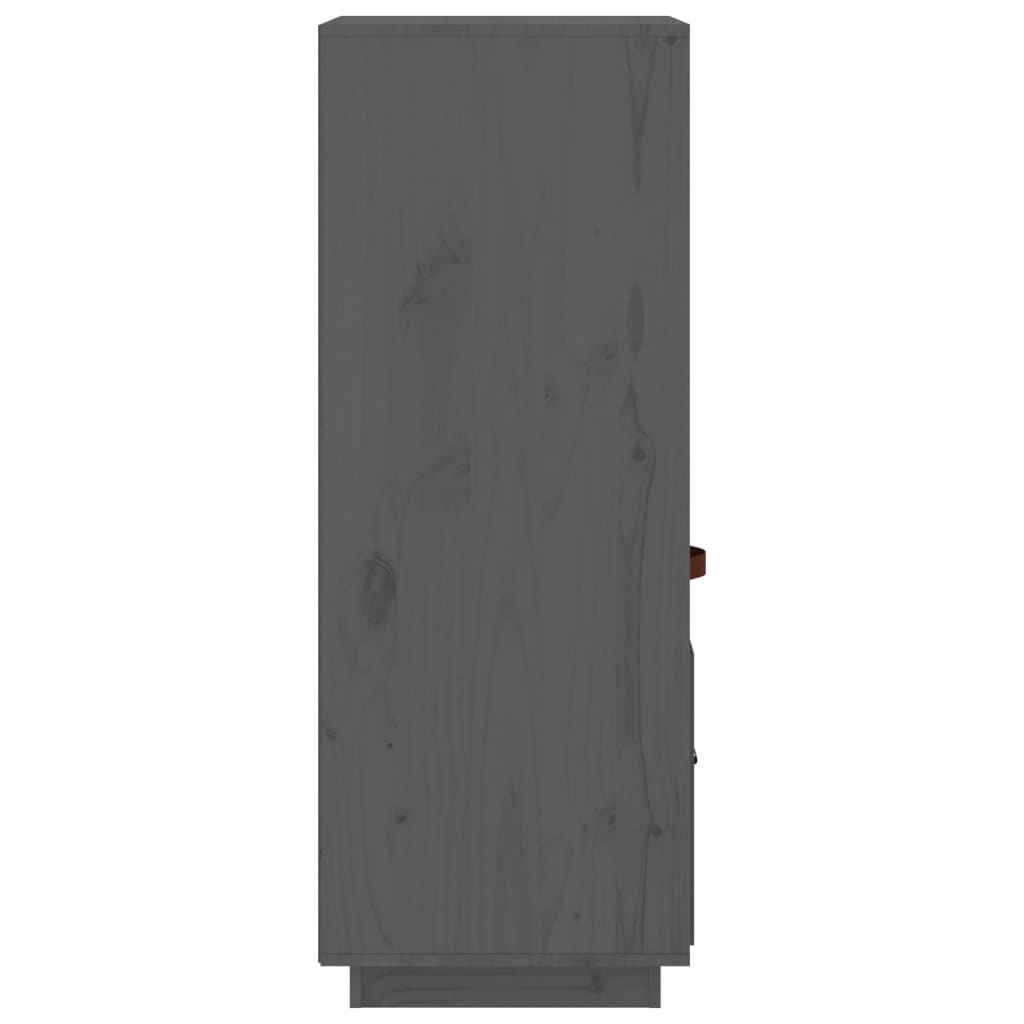 vidaXL Aparador alto de madera maciza de pino gris 34x40x108,5 cm
