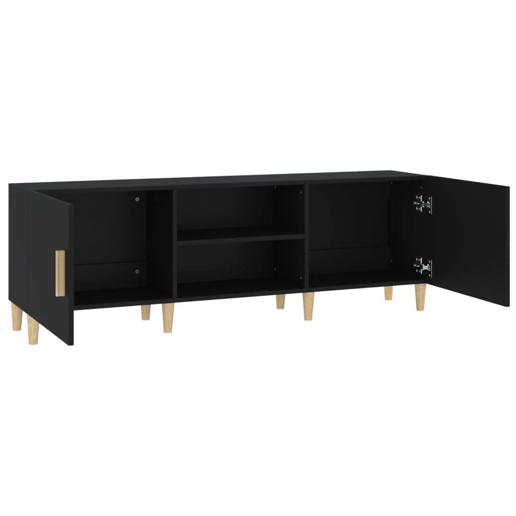vidaXL Mueble para TV madera contrachapada negro 150x30x50 cm