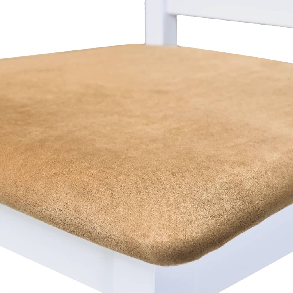 vidaXL Set mesa y sillas de bar 5 piezas madera maciza marrón y blanco