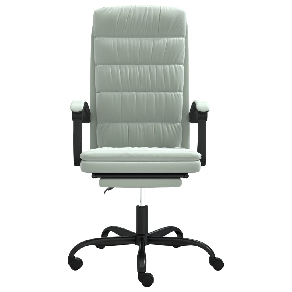 vidaXL Silla de oficina reclinable de terciopelo gris claro