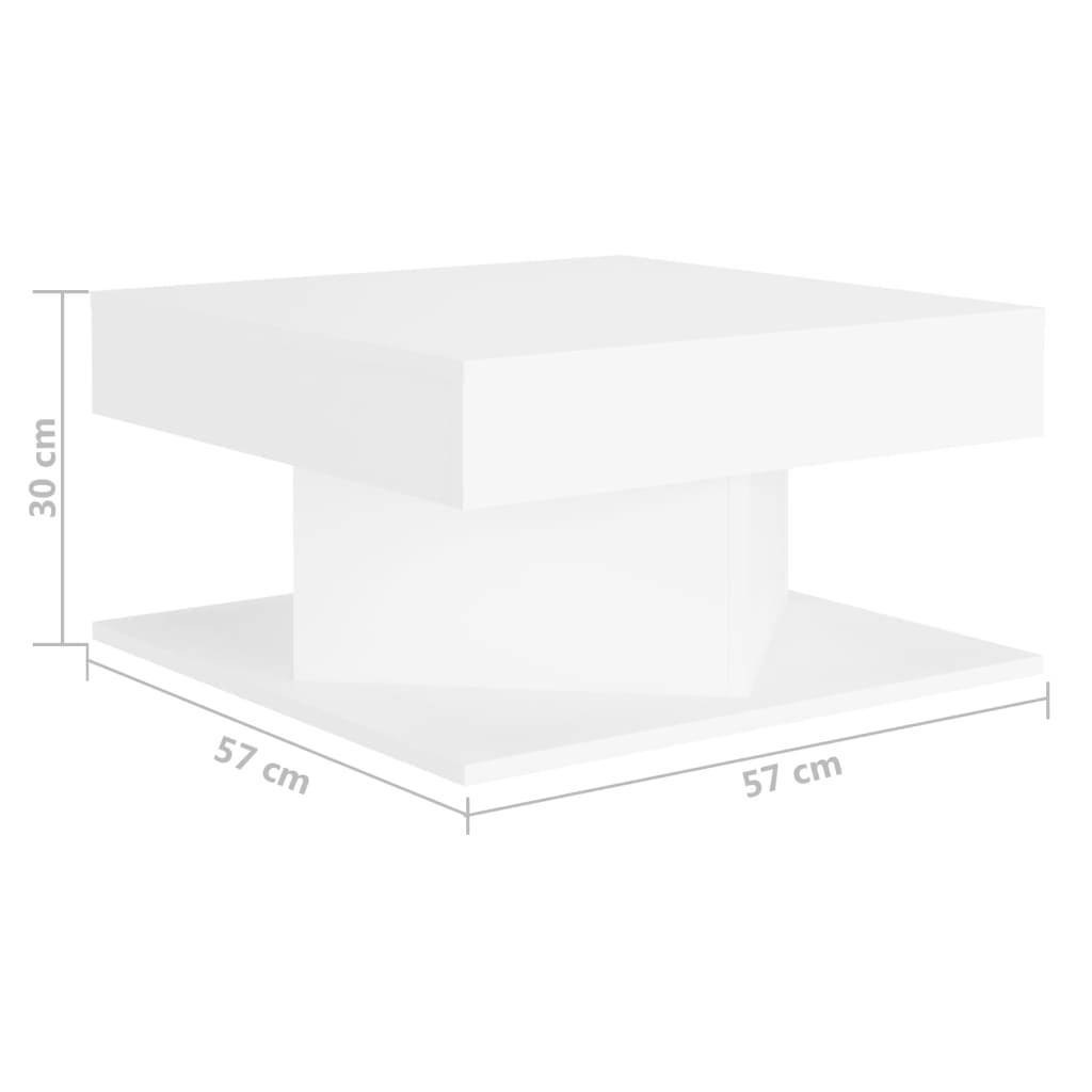 vidaXL Mesa de centro madera contrachapada blanco 57x57x30 cm