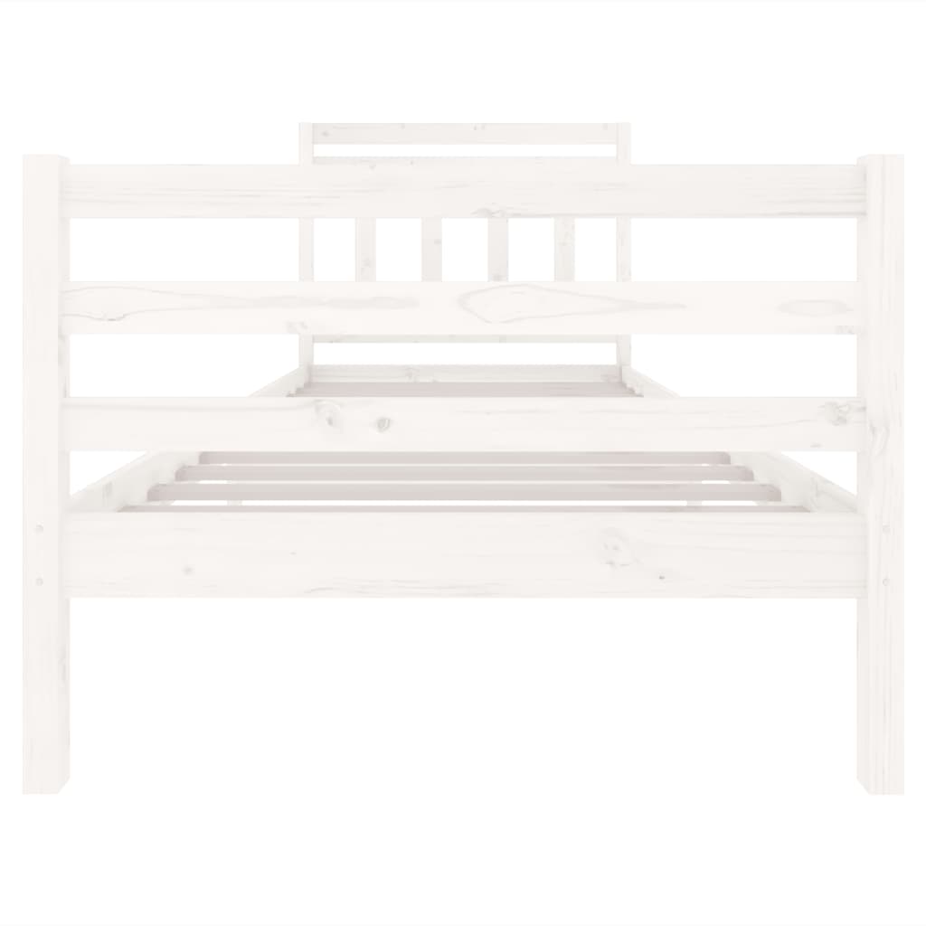 vidaXL Estructura de cama madera maciza blanca 90x200 cm