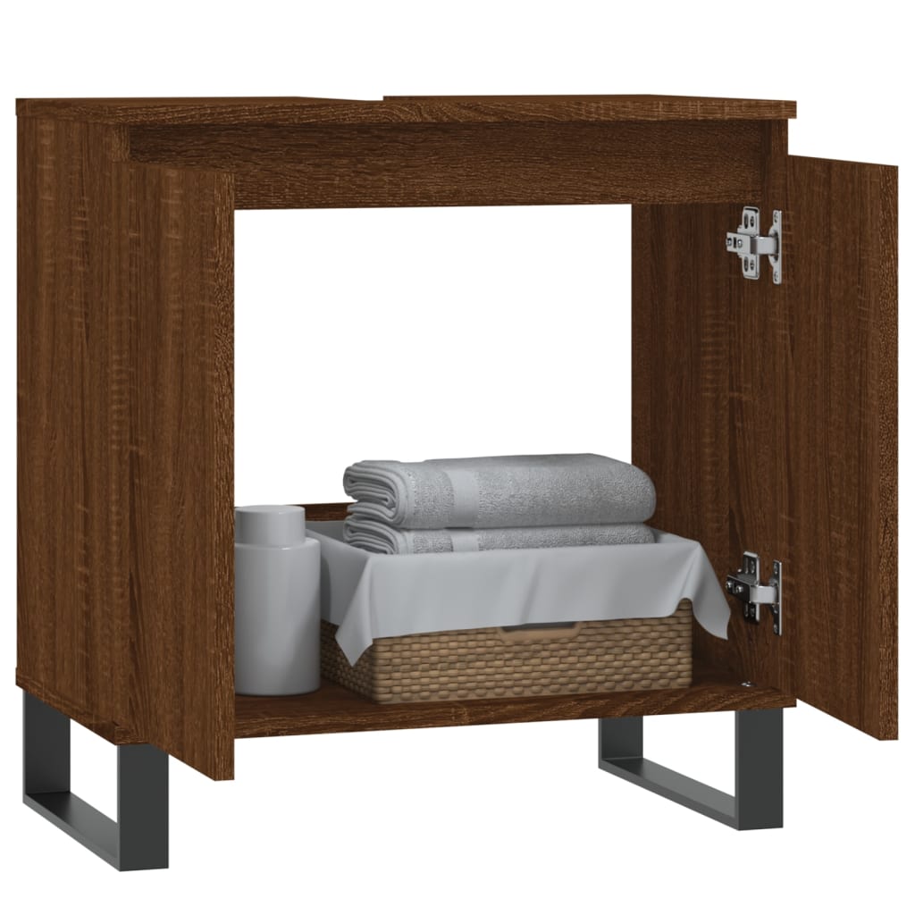 vidaXL Armario de baño madera de ingeniería marrón roble 58x33x60 cm