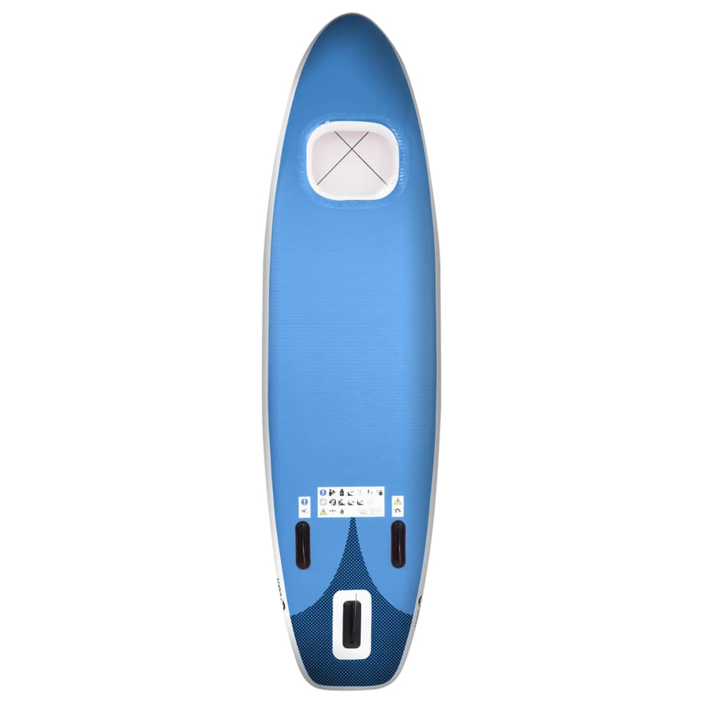 vidaXL Set de tabla de paddle surf hinchable azul marino 360x81x10 cm