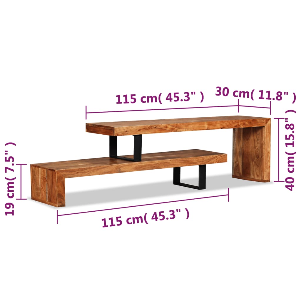 vidaXL Mueble para TV de madera maciza de acacia