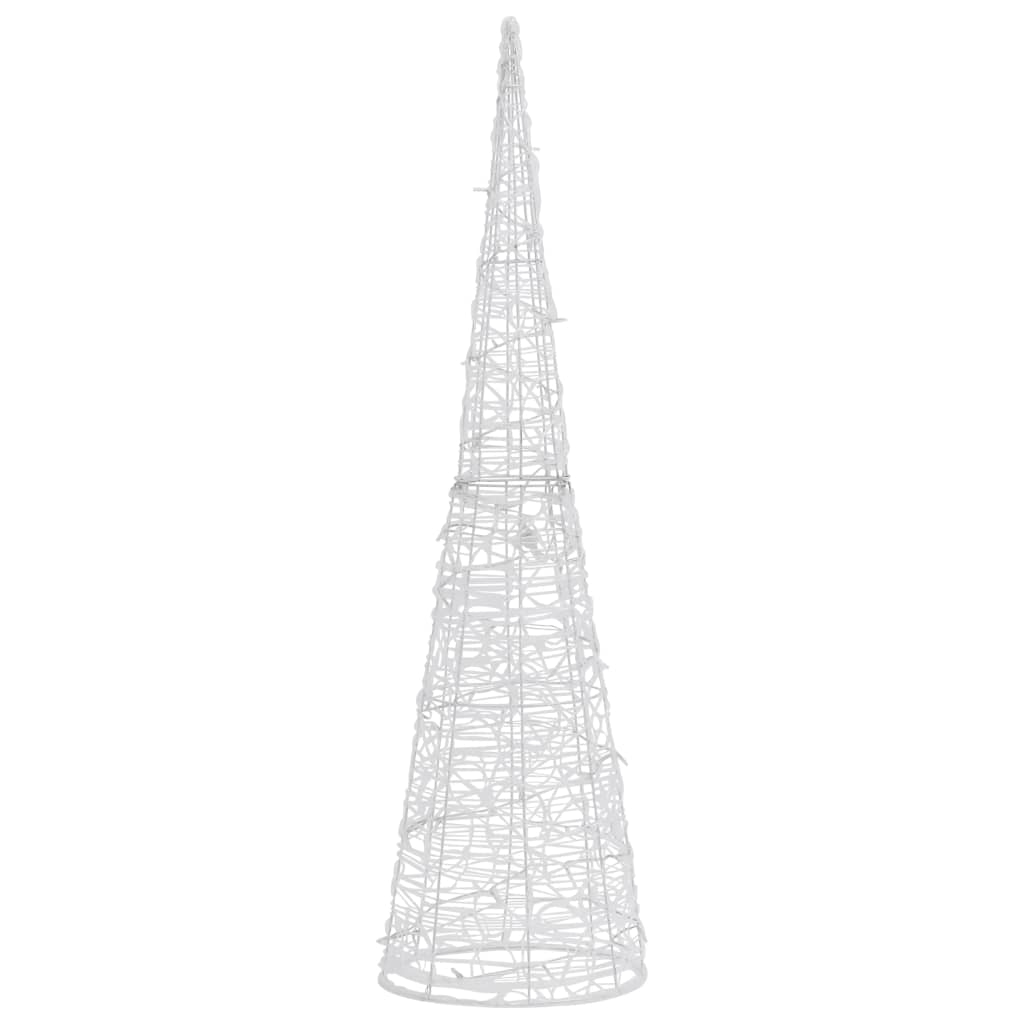 vidaXL Pirámide decorativa cono acrílico luces LED blanco cálido 90 cm