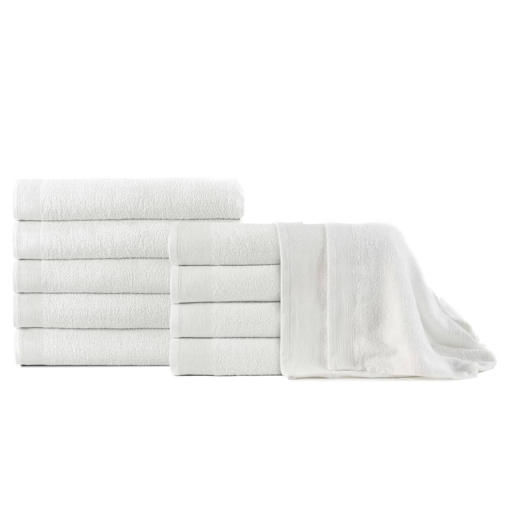 vidaXL Toallas de baño 10 uds algodón blanco 350 g/m² 100x150 cm