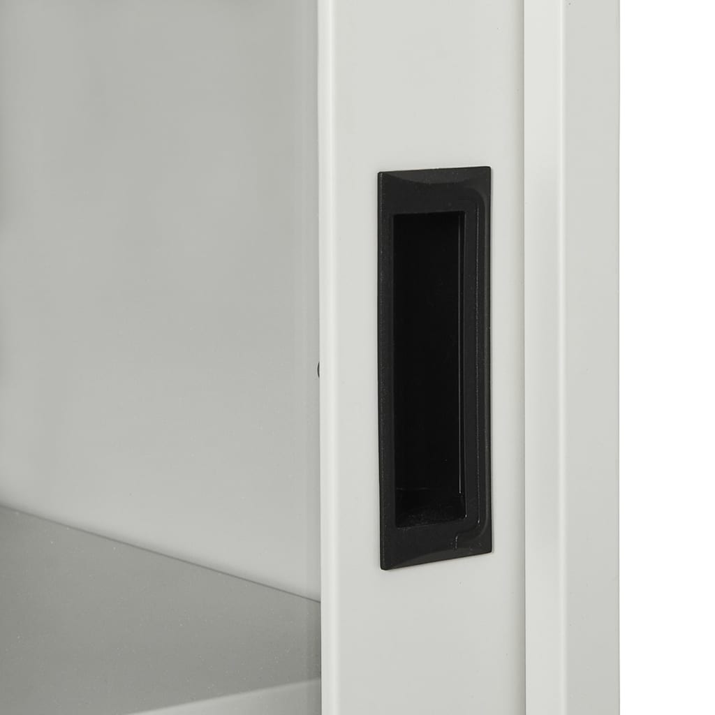 vidaXL Armario de puerta corrediza con macetero gris claro acero
