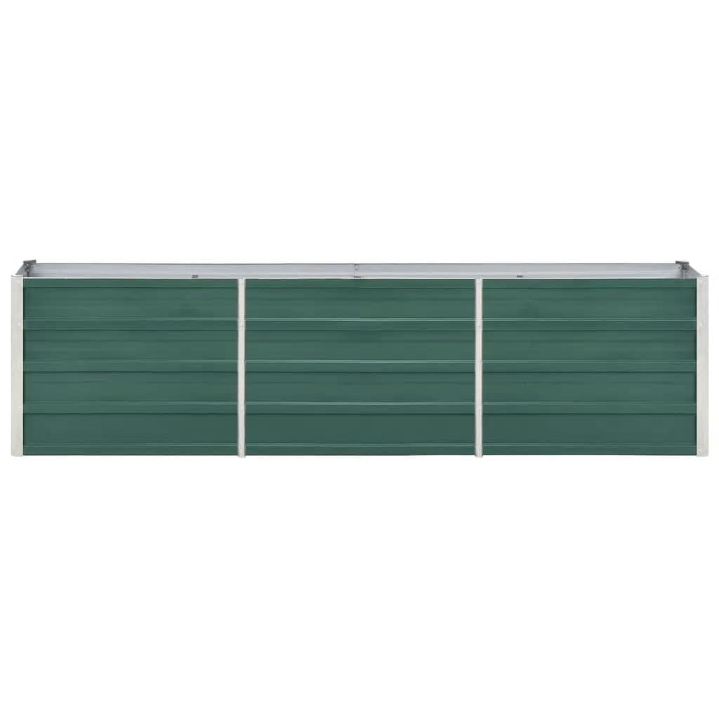 vidaXL Arriate de jardín de acero galvanizado verde 240x40x45 cm