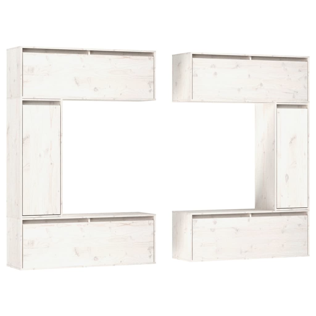 vidaXL Muebles para TV 6 piezas madera maciza de pino blanco