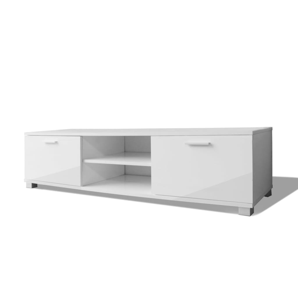 vidaXL Mueble de TV blanco brillo 140x40,5x35 cm