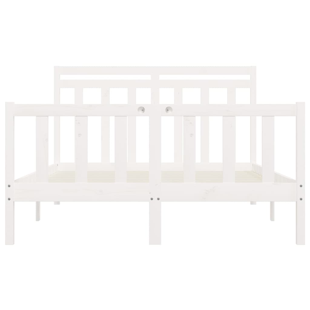 vidaXL Estructura de cama madera maciza de pino blanca 150x200 cm