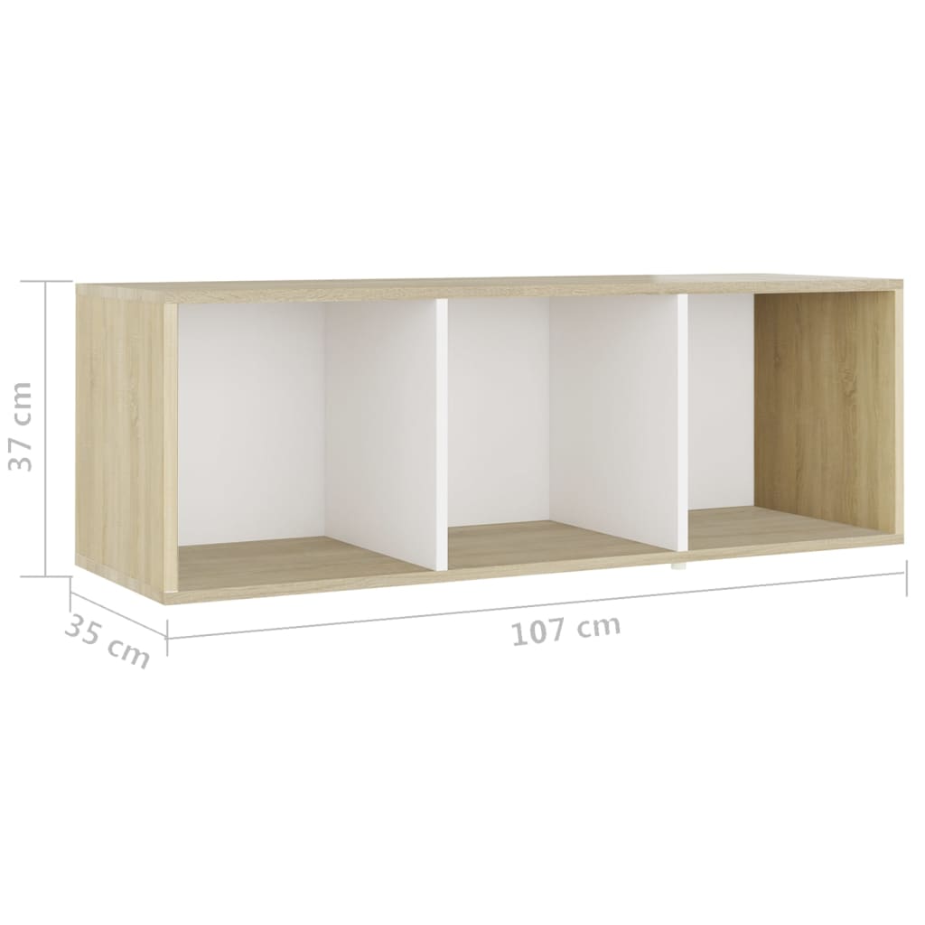 vidaXL Muebles de salón 5 pzas madera ingeniería blanco y roble Sonoma