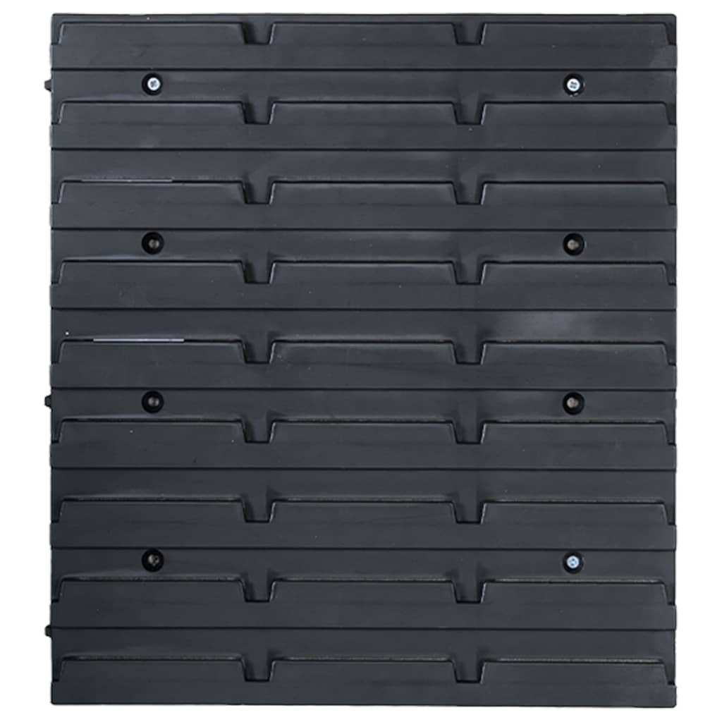 vidaXL Kit de cajas de almacenaje 128 pzas paneles de pared rojo negro