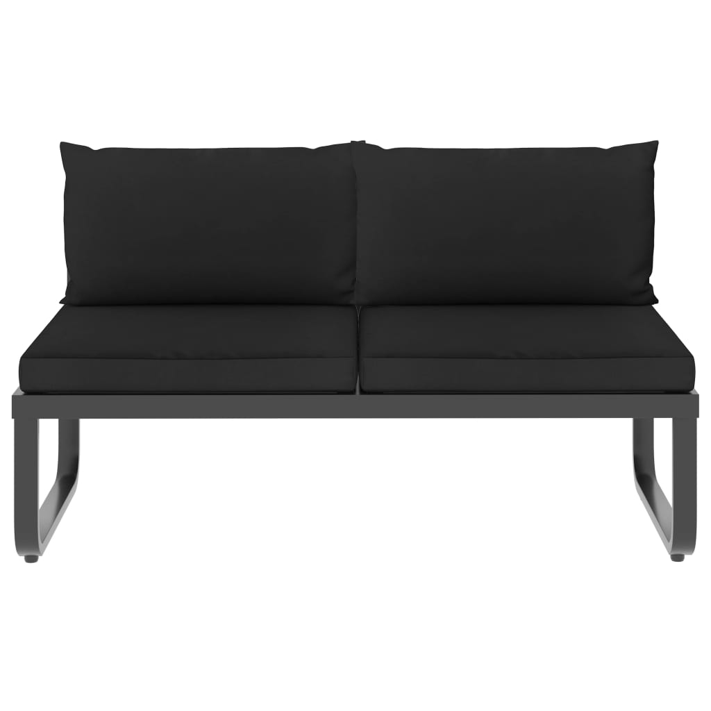 vidaXL Juego de sofás de esquina 4 piezas con cojines aluminio y WPC