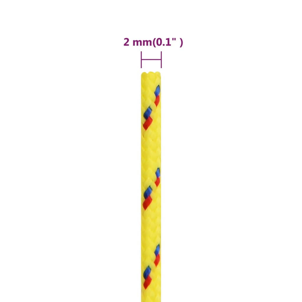 vidaXL Cuerda de barco polipropileno amarillo 2 mm 50 m