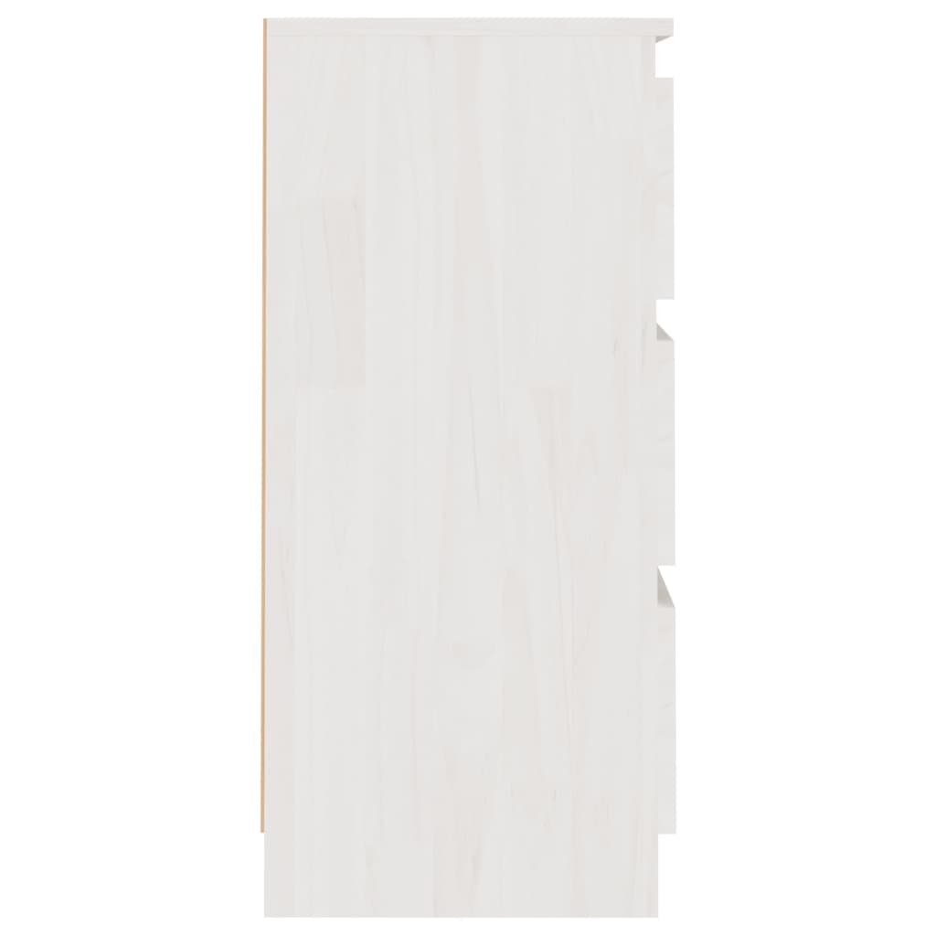 vidaXL Mesita de noche madera maciza de pino blanca 40x29,5x64 cm
