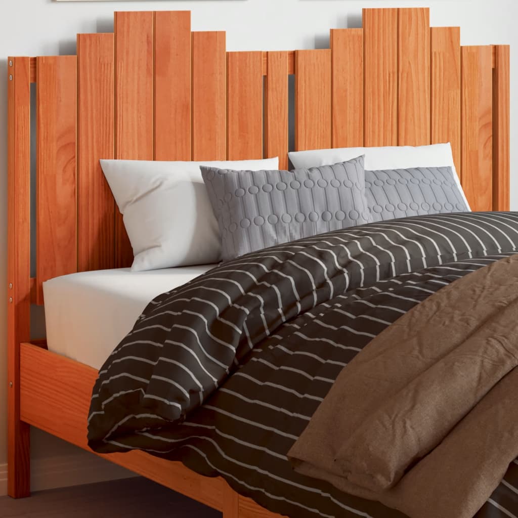 vidaXL Cabecero de cama madera maciza de pino marrón cera 135 cm