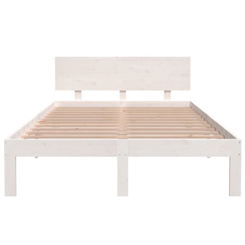 vidaXL Estructura de cama madera maciza de pino blanco 120x200 cm
